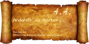 Andaházy Aszter névjegykártya